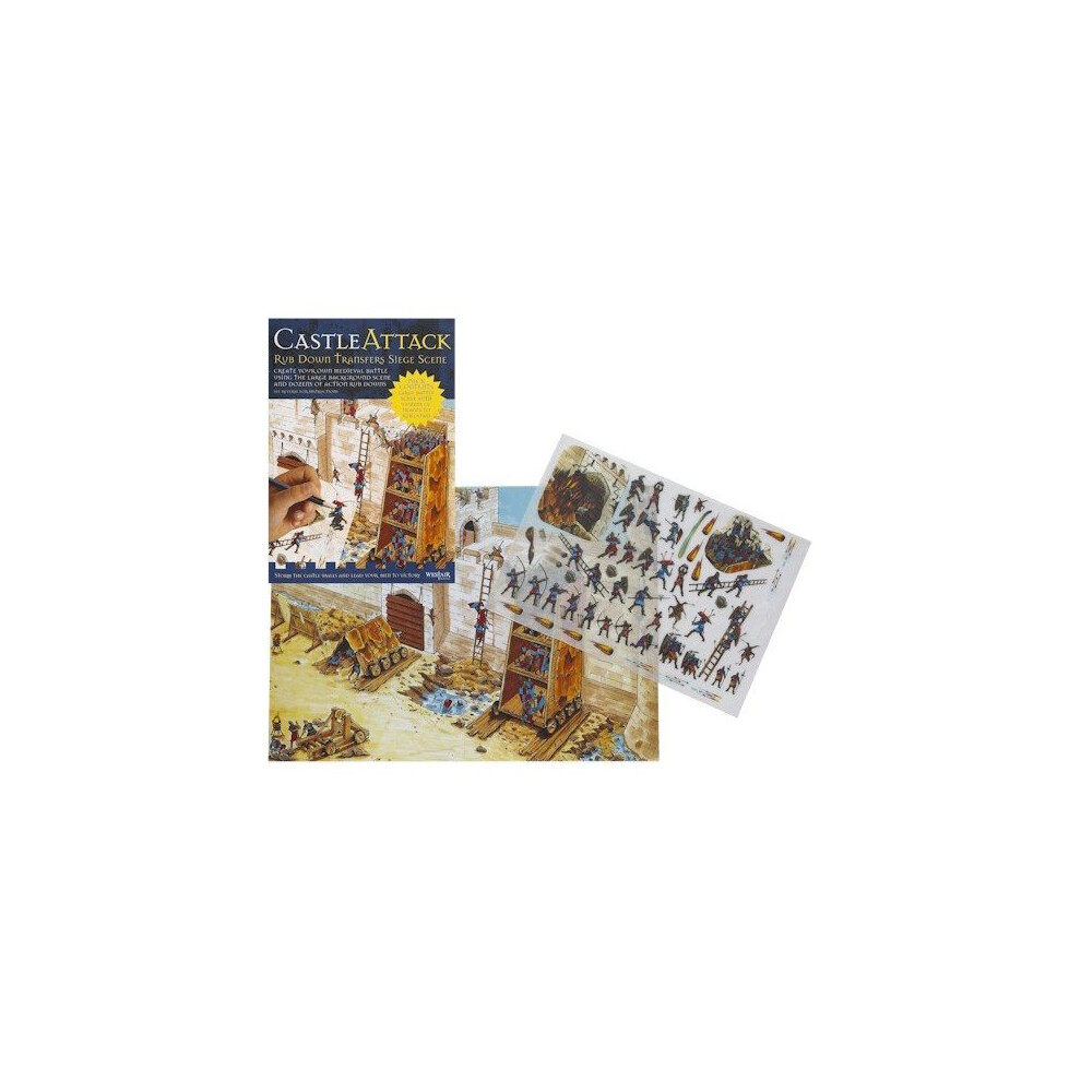 Castle Attack - Rub Down Transfers - Medieval Castle Siege Scene