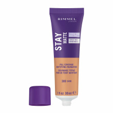 Rimmel London Stay Matte Mousse Líquida - 300 Arena - Base, Ligera, Control de Brillo, Sin Aceite, 1oz