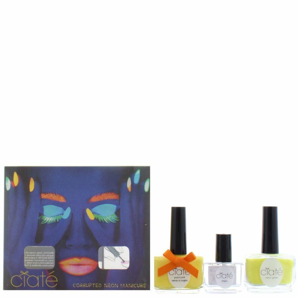 Ciate Corrupted Neon Manicure Megaphone Big Yellow Taxi Glitter Nail Polish Varnish Set