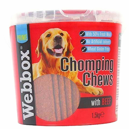 Webbox Webbox Chomping Chews with Beef 1.5kg Tub with Resealable Lid