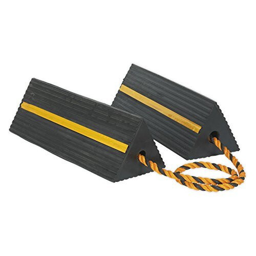 Sealey Heavy-Duty Rubber Wheel Chocks - Pair 1