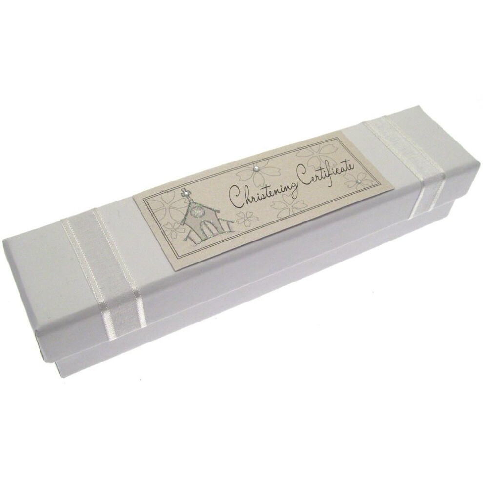 Cotton Cards Christening Church Certificate Holder White White-Cotton-Cards