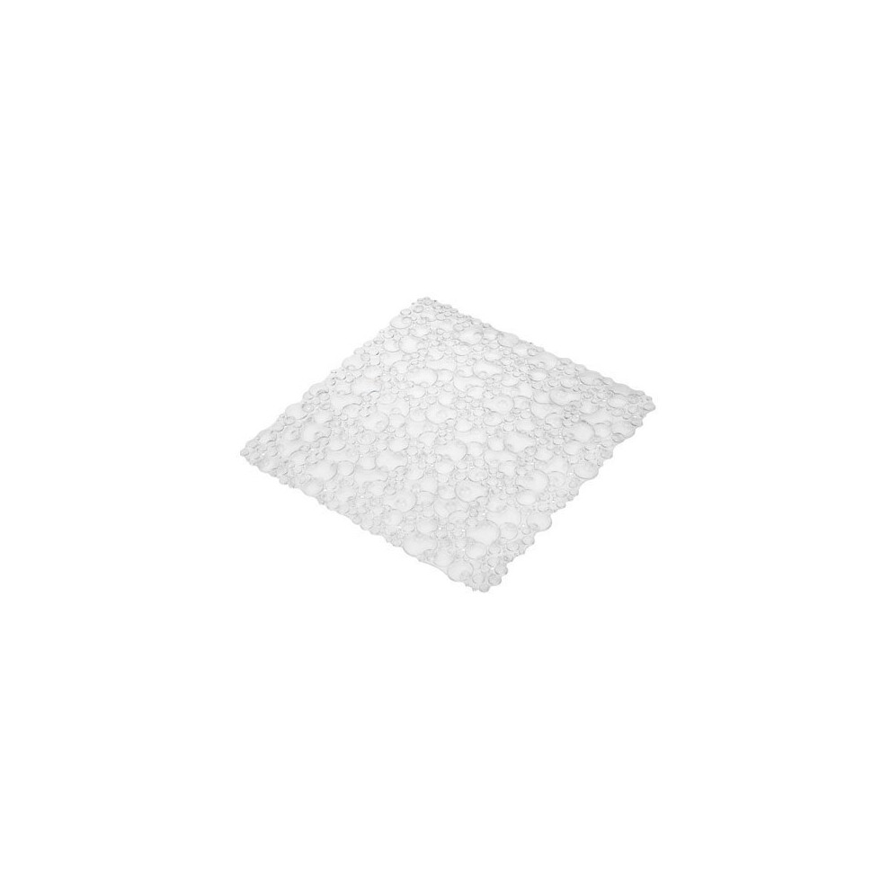 Croydex Bubbles Non-Phthalate Slip-Resistant PVC Suction Shower Mat, Clear, 53 x 53cm