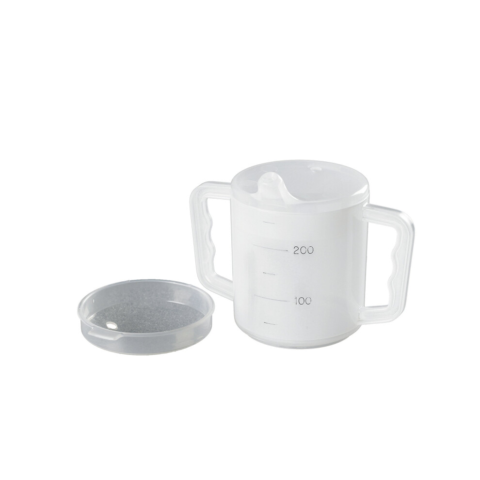 Patterson-Medical Homecraft Two Handled Mug And Two Lids, 270 Ml, Gradations To Measure Liquid Intake, Spout Lid And Splash Lid, Dishwasher Safe, Independent...