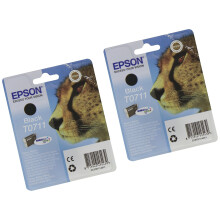 Epson T0711 x2 Ink Cartridge, Black (Pack of 2), Genuine