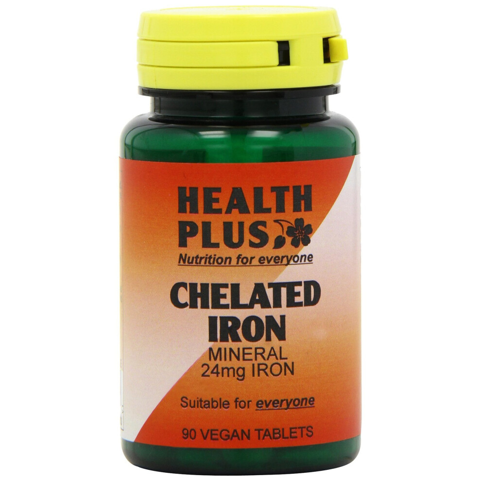 Health-Plus Red Health Plus Chelated Iron 24Mg Mineral Supplement - 90 Tablets