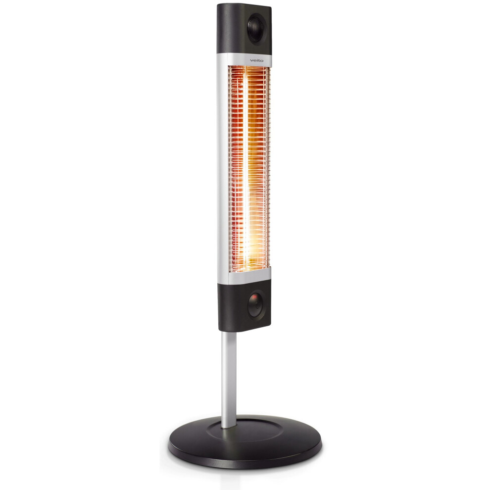 Veito CH1800RE Free Standing Carbon Infrared Heater, Black/ Silver