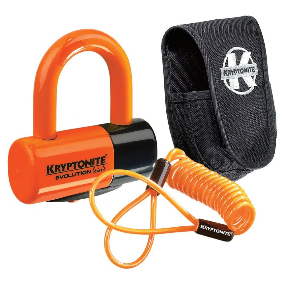 Kryptonite Evolution Premium Pack Lock With Pouch - Disc Orange