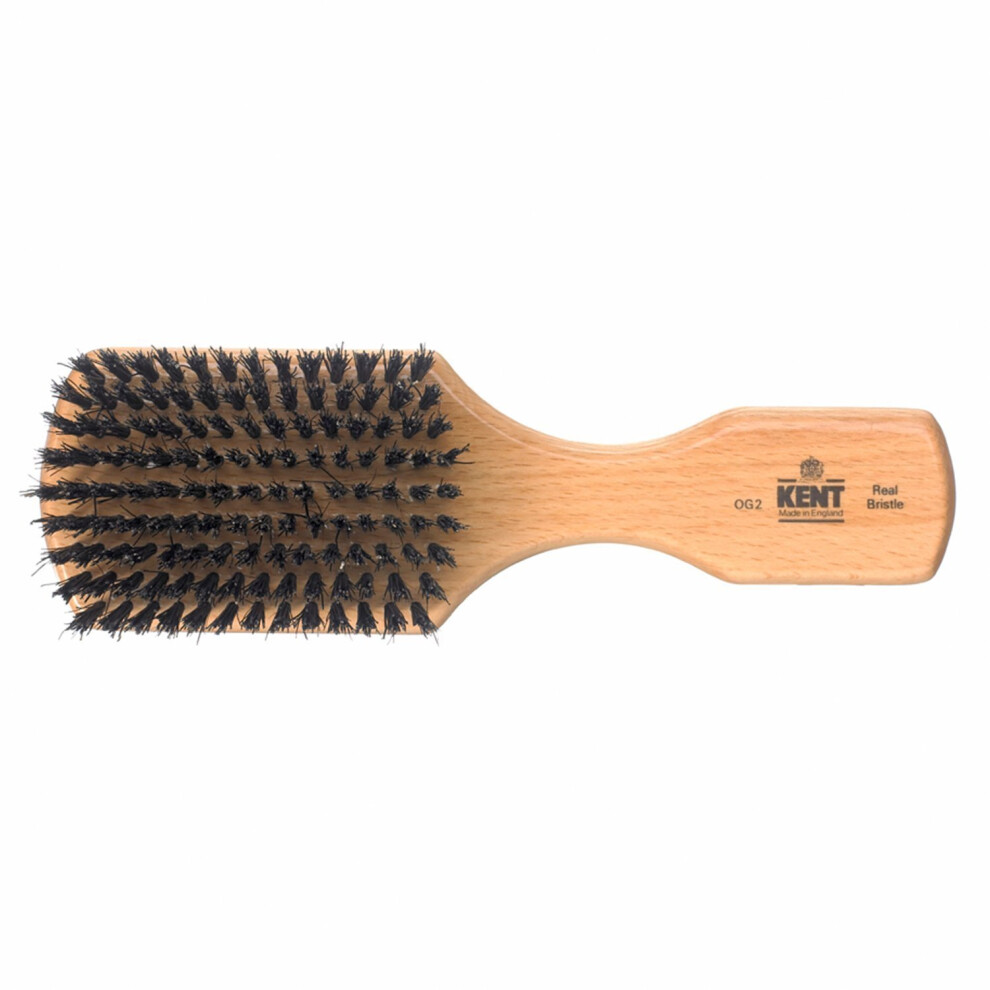 Kent Rectangular Club Handled Black Bristle Brush - OG2  (PACK OF 1)