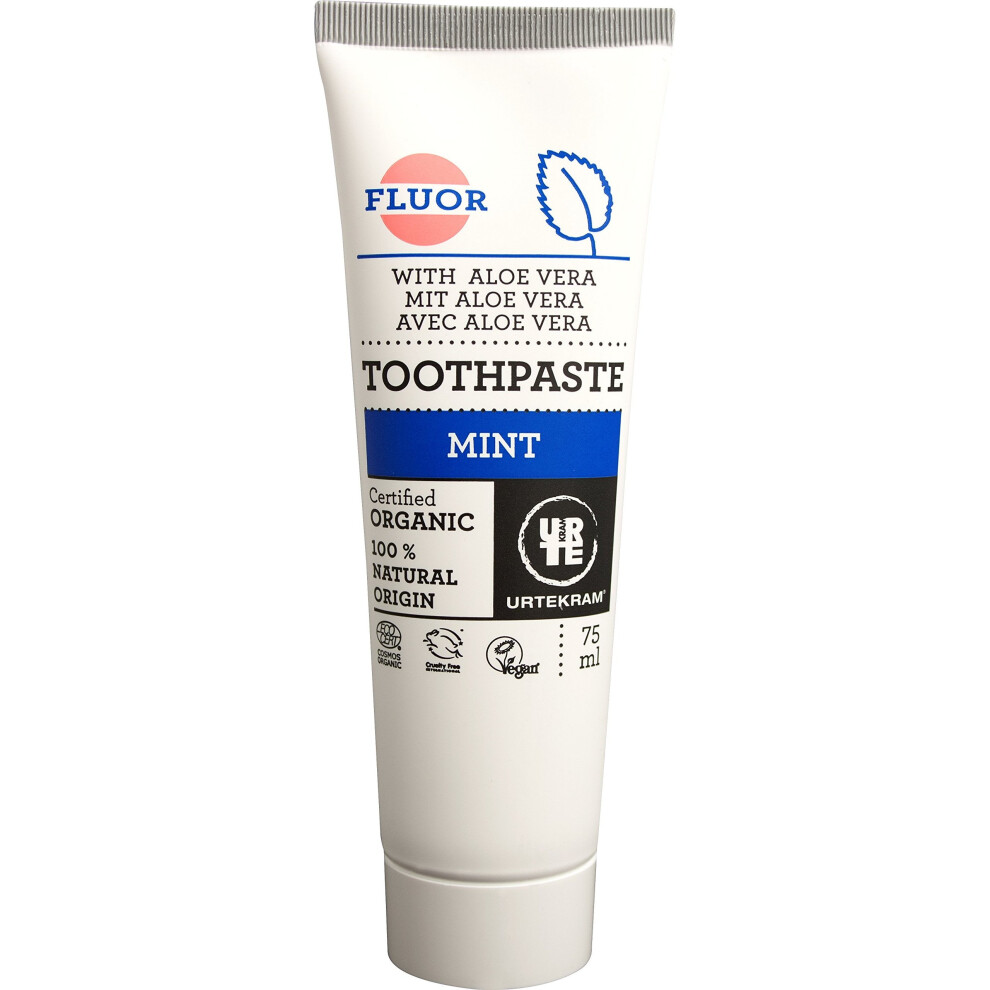 Organic Mint Toothpaste with Fluoride 75ml (Urtekram) - Image 6