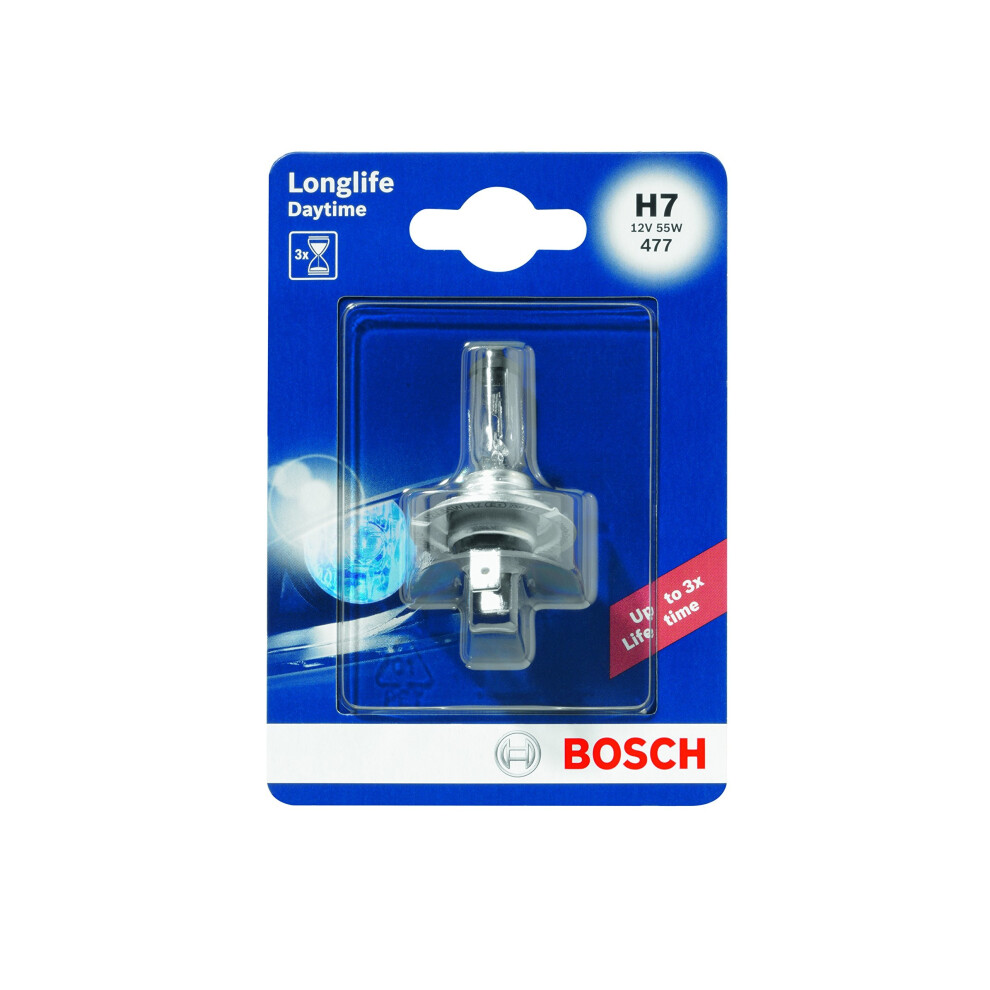 Bosch Car Bulb, H7 Longlife Daytime, 12 V / 55 W Light