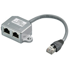 Wentronic 68908-GB Pinout 2 x CAT5 Ethernet 1 x RJ45 Plug to 2 x RJ45 Jack