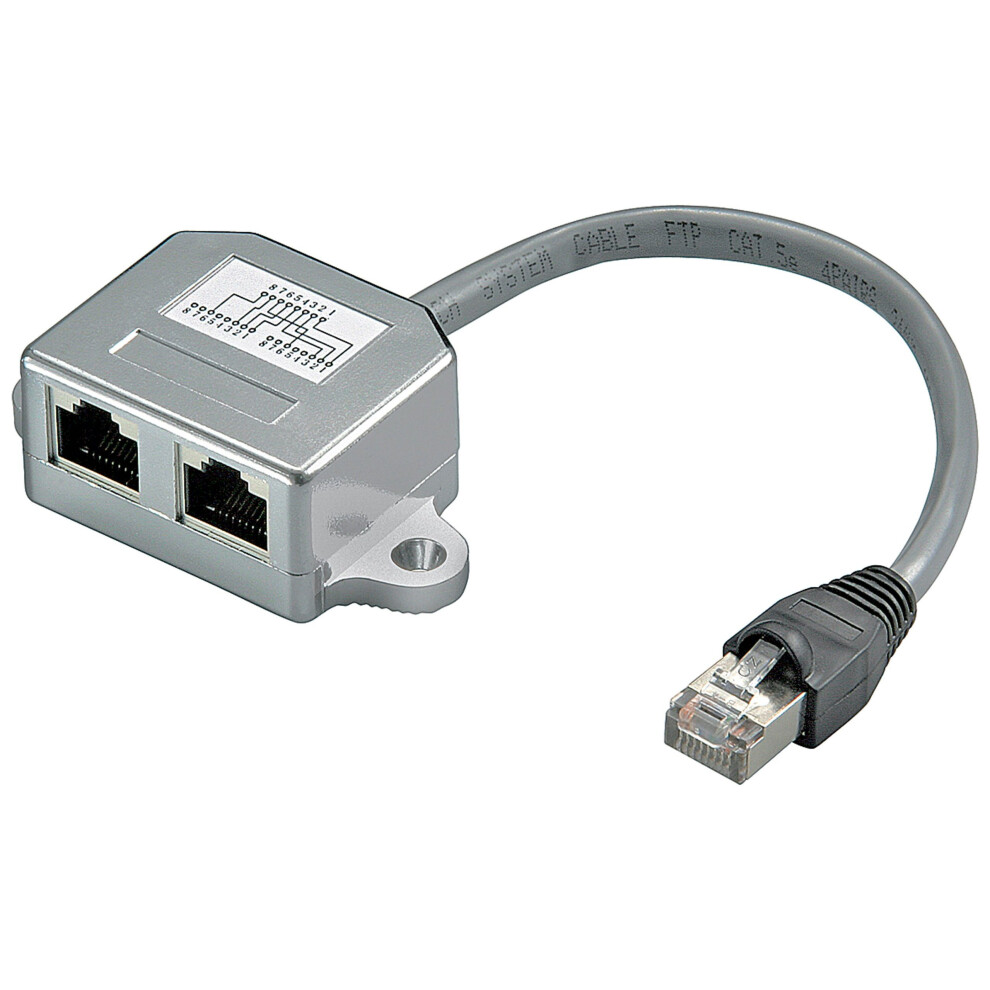 Wentronic 68908-GB Pinout 2 x CAT5 Ethernet 1 x RJ45 Plug to 2 x RJ45 Jack