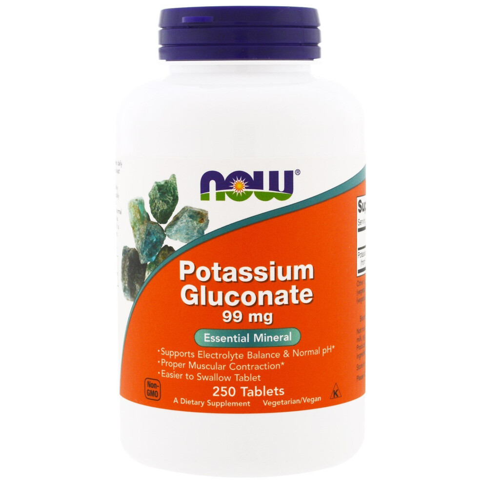 Now Foods Potassium Gluconate, 99 Mg, 250 Tablets - Uk Seller