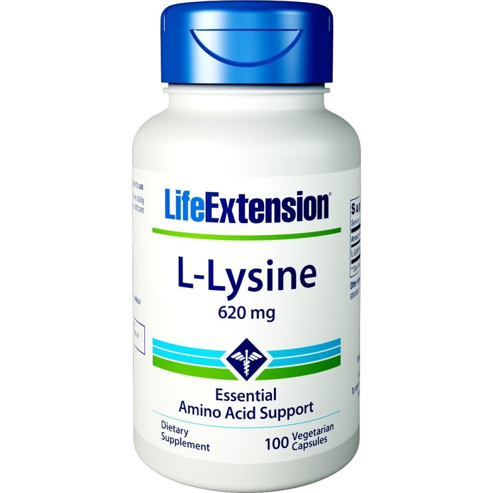 Life-Extension Life Extension L Lysine, 620Mg, 100Â Veg Capsules