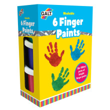 6pc Galt Toys Washable Finger Paints Set - 6 x 100ml Pots
