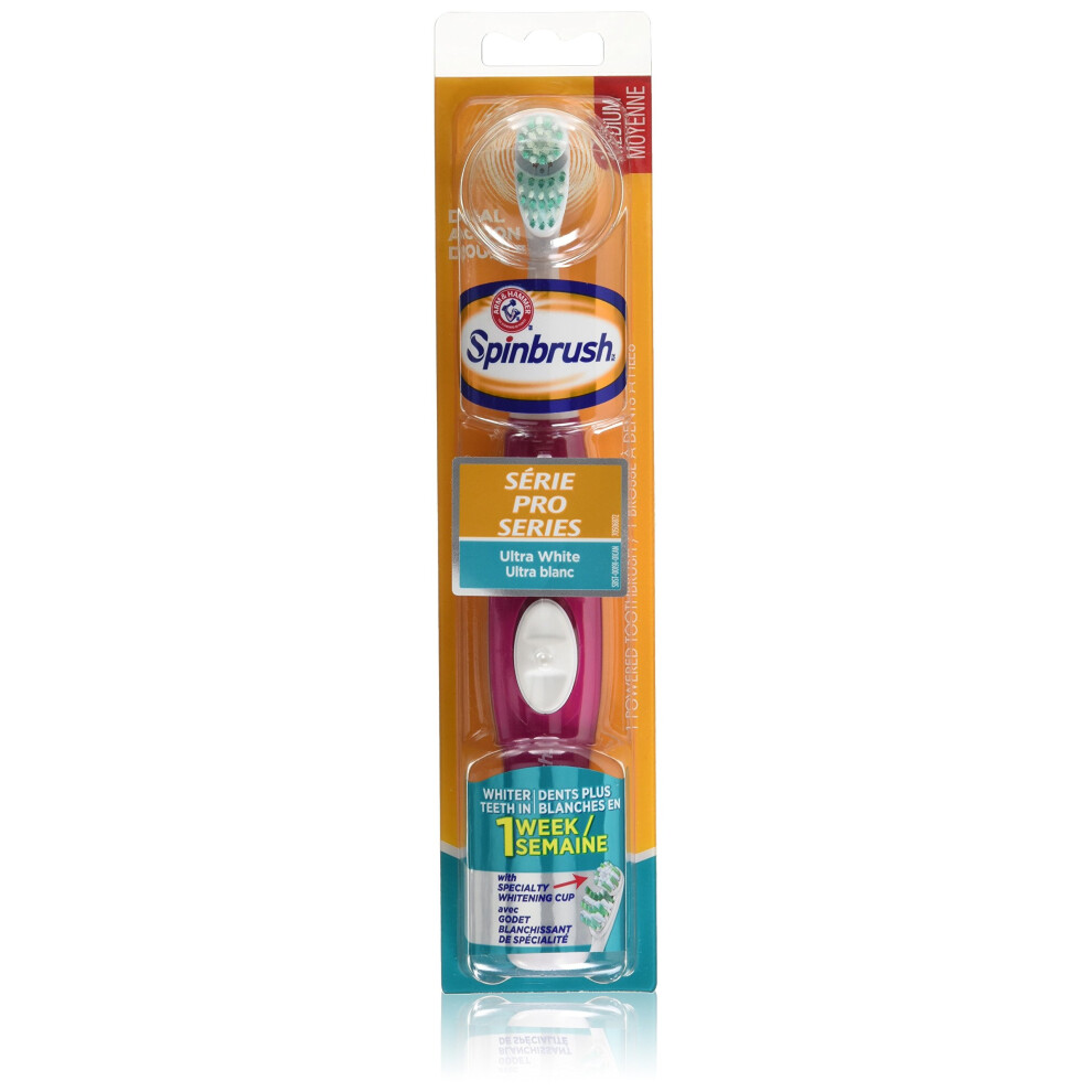 ARM & HAMMER Spinbrush Pro Series Ultra White Toothbrush, Medium 1 ea