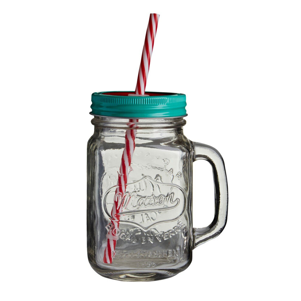 Versatile Embossed Coloured Mason Jar Mug With Watermelon Lid, Embossed Glass Bottle With Metal Lid