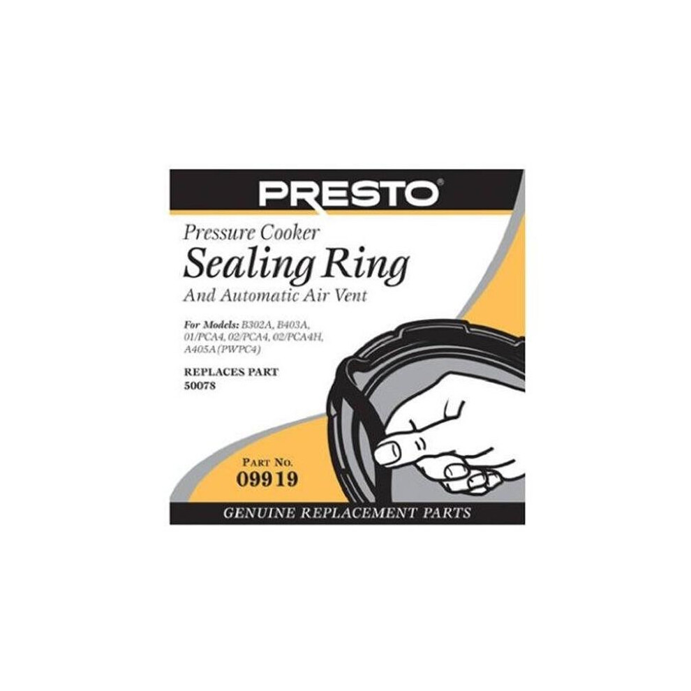 Presto 09907 Pressure Cooker Sealing Ring and Automatic Air Vent