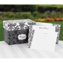 Hortense B. Hewitt 22620 Damask Recipe Box Gift Set