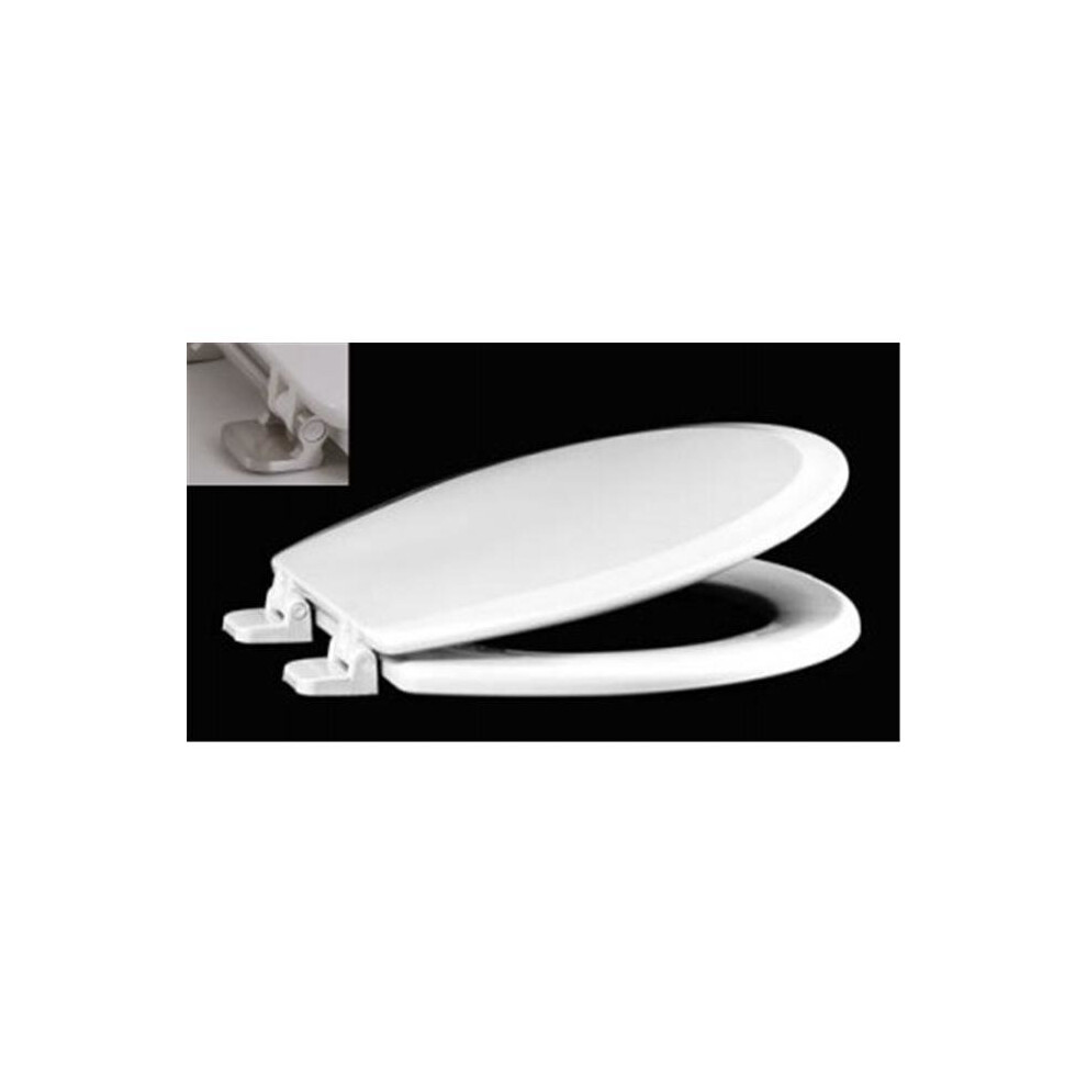Centoco 700Bn-001 White Premium Molded Wood Toilet Seat With Brushed Nickel Hinges 017053010504