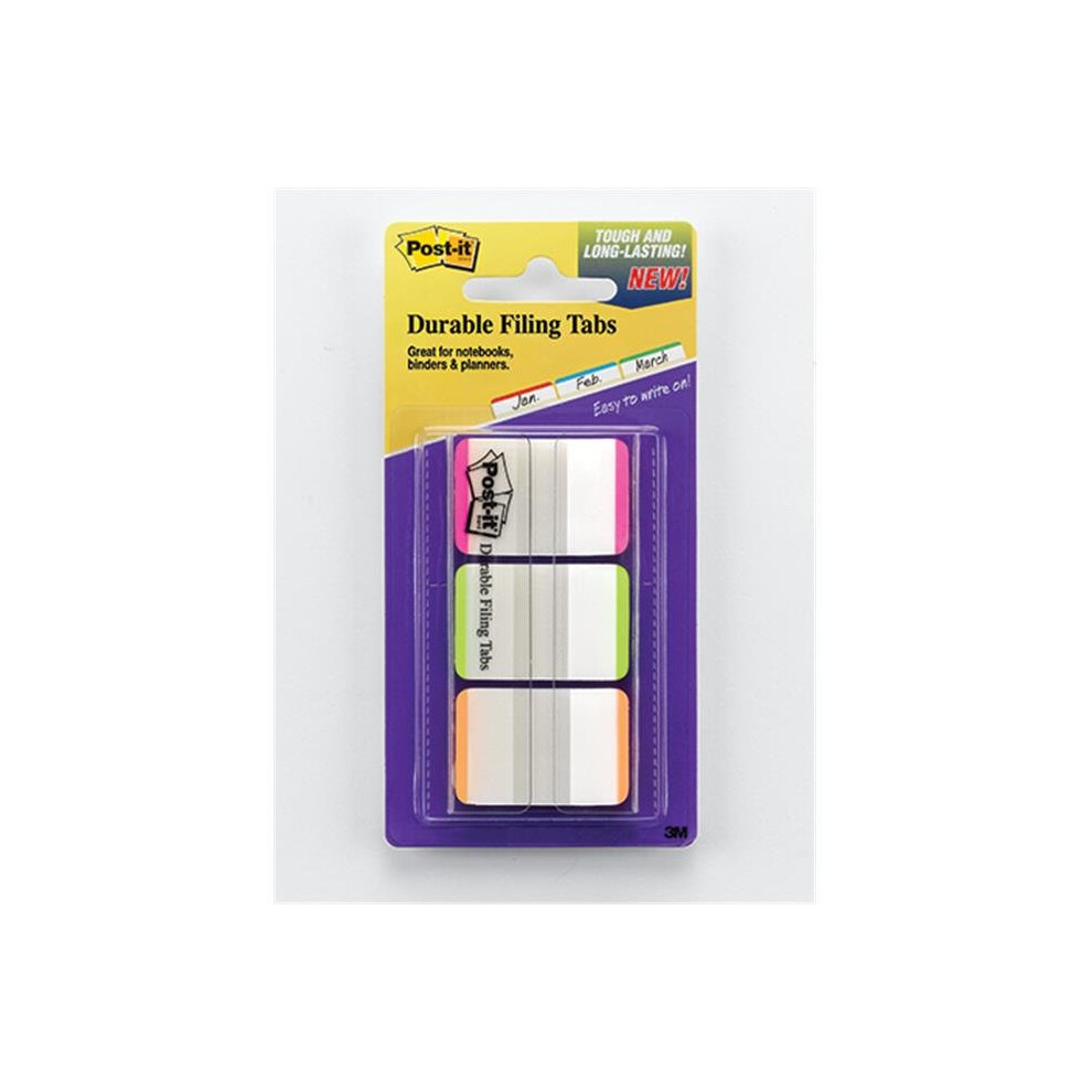 3M Company MMM686LPGO Durable Tabs 1X1.5 66 Tabs 3 Pads Pink Green Orange