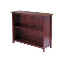 Winsome 94539 Milan Storage Shelf or Bookcase 3-Tier Long- Antique Walnut