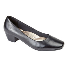 (8 UK, Black) Boulevard Womens Low Heel Plain Court Shoes Navy