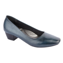 (6 UK, Navy) Boulevard Womens Low Heel Plain Court Shoes Navy