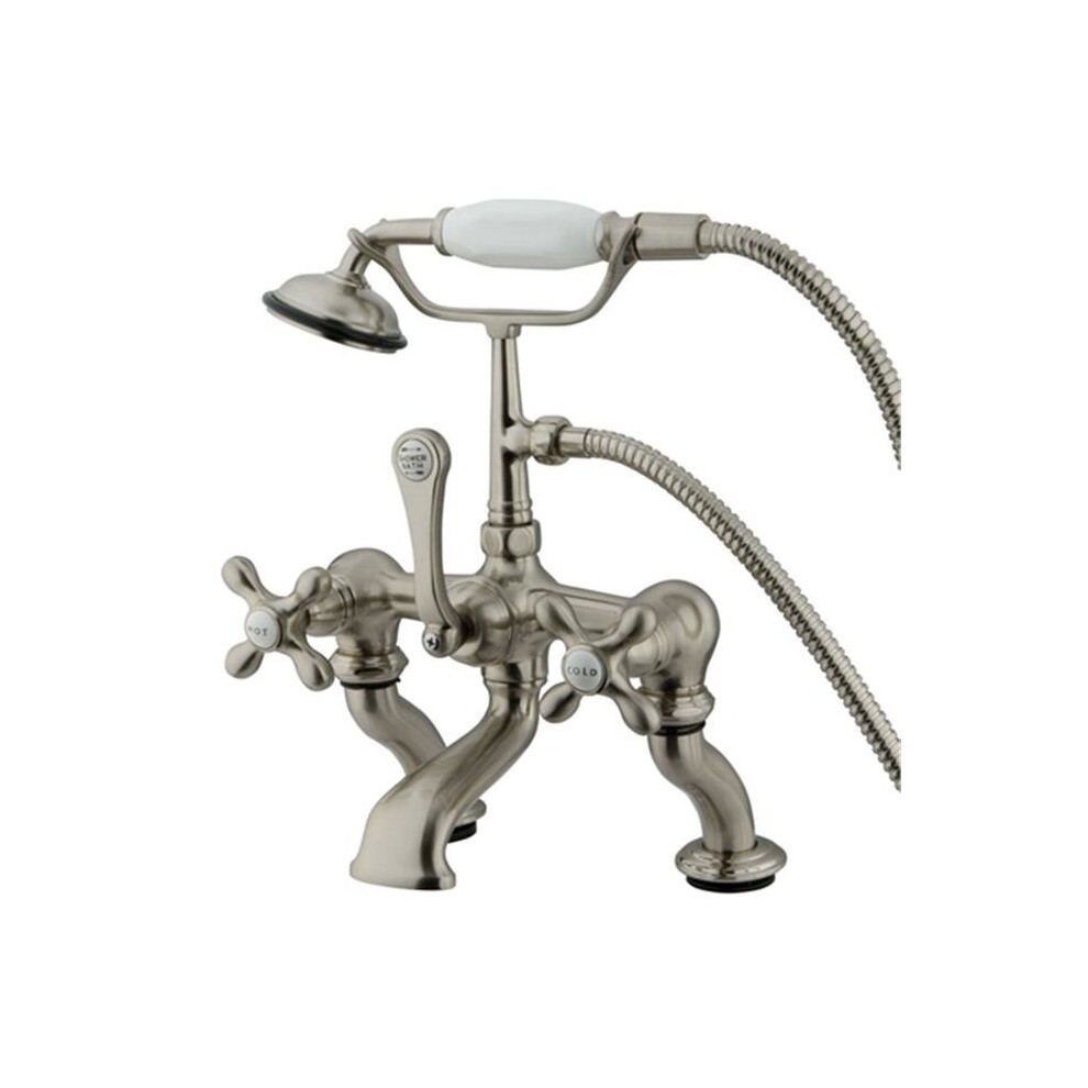 Photos - Bathtub Kingston Brass Cc415T8 Clawfoot Tub Filler With Hand Shower - Brushed Nickel Finish