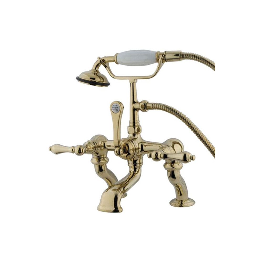 Kingston Brass Cc409t2 Clawfoot Tub Filler With Hand Shower - Polished Brass Finish 663370095047