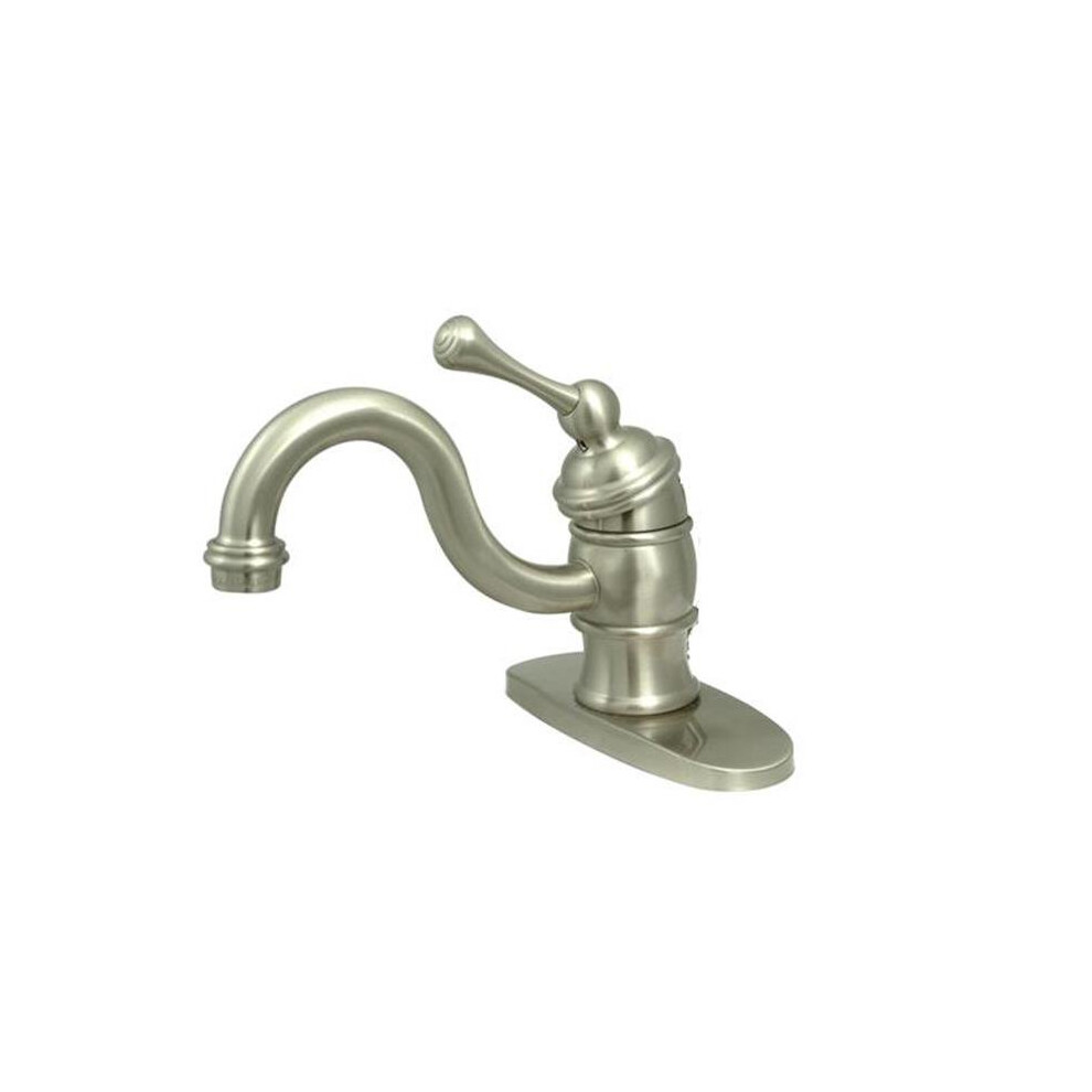 Kingston Brass Ks3408bl 4 Inch Single Lever Handle Lavatory Faucet Without Pop-Up - Satin Nickel Finish 663370043635