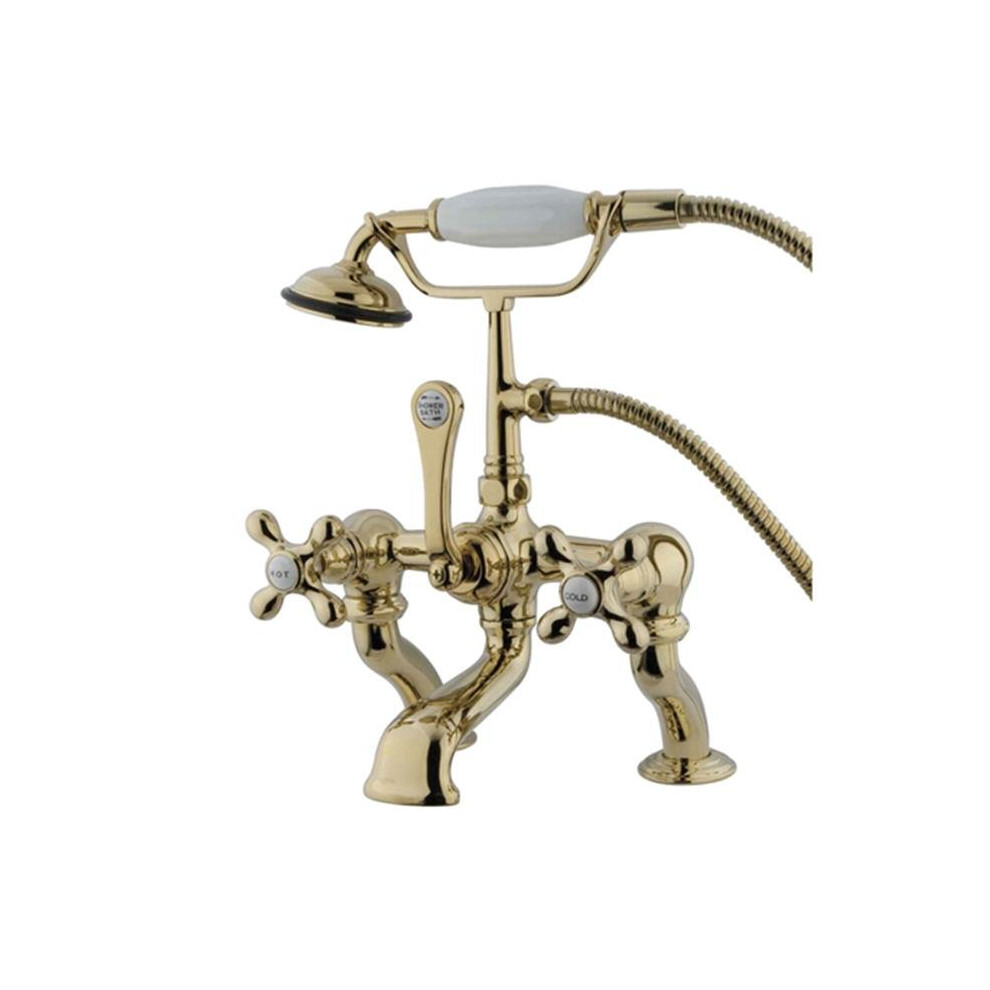 Kingston Brass Cc415t2 Clawfoot Tub Filler With Hand Shower - Polished Brass Finish 663370014444