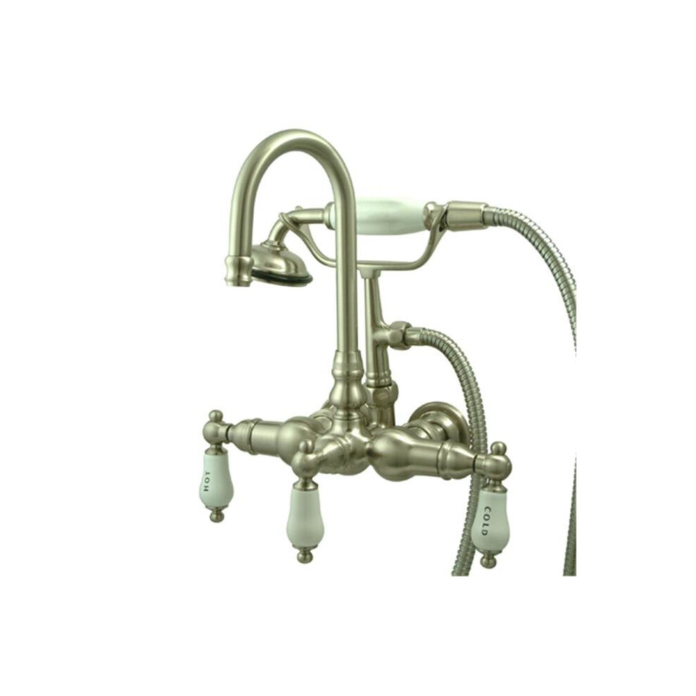 Kingston Brass Cc9t8 Clawfoot Tub Filler With Hand Shower - Brushed Nickel Finish 663370043192