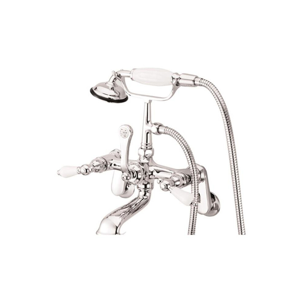 Kingston Brass Cc56t1 Clawfoot Tub Filler With Hand Shower - Porcelain Lever Handles 663370003400