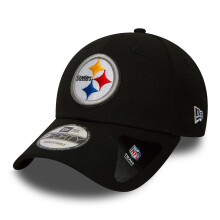 New Era 9Forty Adjustable Curve Cap - Pittsburgh Steelers, 6-Panel Polyester with Front Steelers Logo, Side New Era Logo, Velcro Back