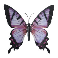 (Pink and Black) Primus Large Metal Butterfly Garden Wall Art Gift