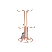Copper Stainless Steel Mug Tree Holder Kitchen 6 Cups Drainer Stand Pole Rack