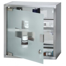 Medicine Cabinet Stainless Steel With Glass Door 30X12X30Cm