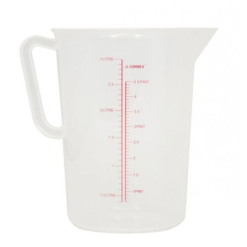3 Litres Measuring Jug Polypropylene Clear For Gravy Or Stock