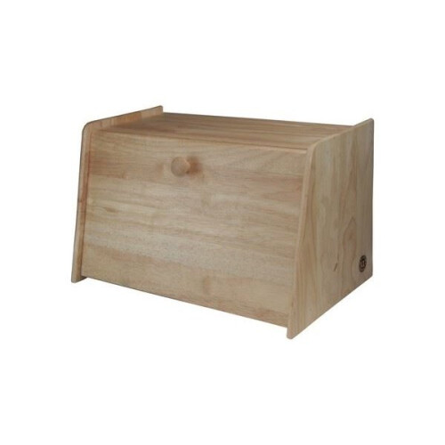 Kitchen Rubberwood Wooden Drop Front Loaf Bread Biscuit Bin Storage Container