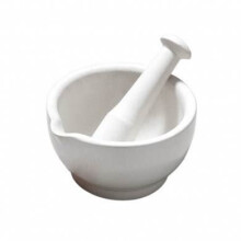 White Mortar and Pestle, Stoneware Mortar and Pestle, Traditional Mortar and Pestle for Herbs and Spices