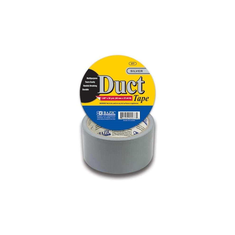 Bazic 977 1.88" X 30 Yards Silver Duct Tape Pack Of 24 764608009772