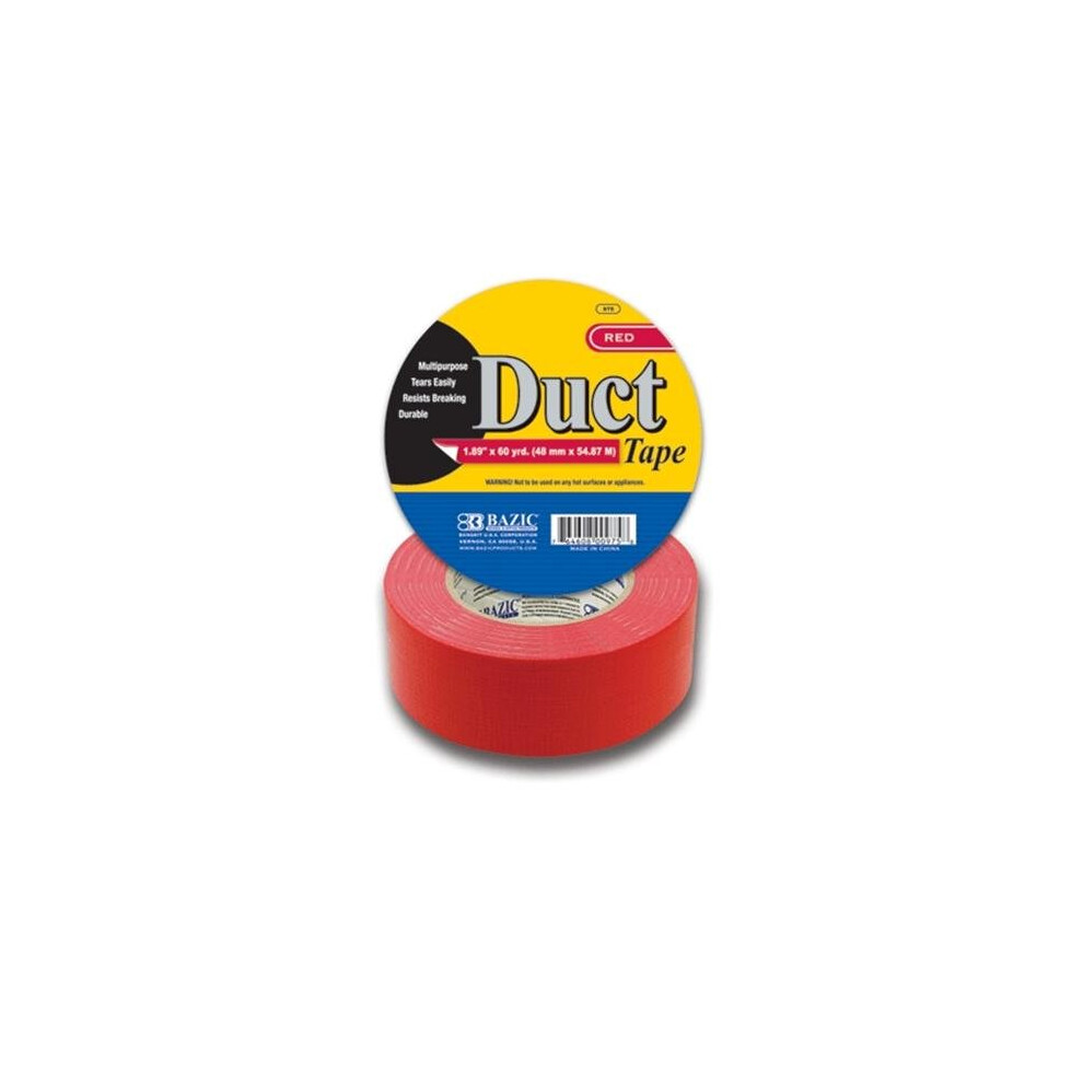 Bazic 975 1.88" X 60 Yards Red Duct Tape Pack Of 12 764608009758
