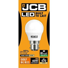 1 X JCB LED 6w = 40w BC/B22 Golf Ball Bulbs Bayonet Cap 470lm Warm White 3000k Non Dimmable [Energy Class A+]