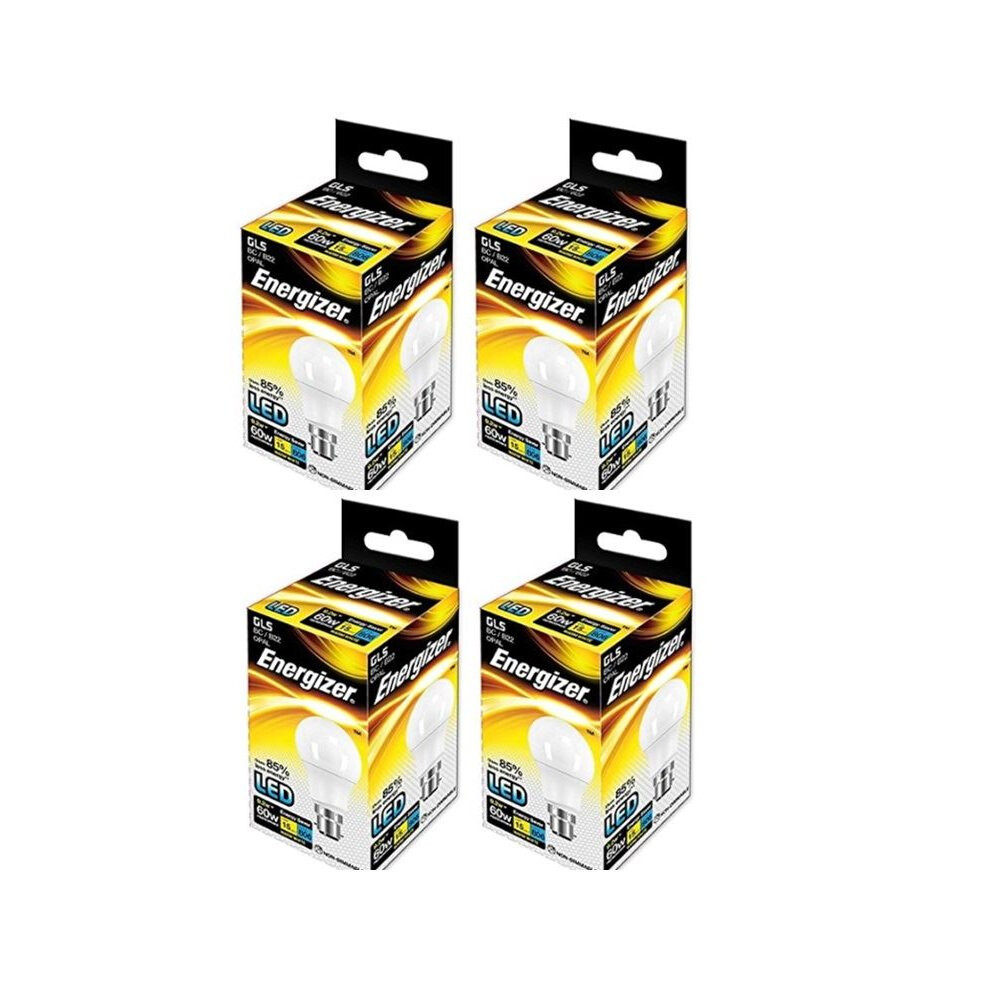 4 X Energizer B22d 9 W, 1 LED BC (Bayonet Cap) GLS BulbÂ [Energy Class A+]