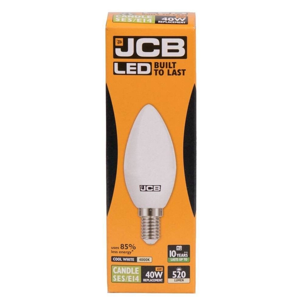 1 X JCB 520LM 6 W 4 W LED SES E14 Opal Candle Bulb 4000 K Cool White