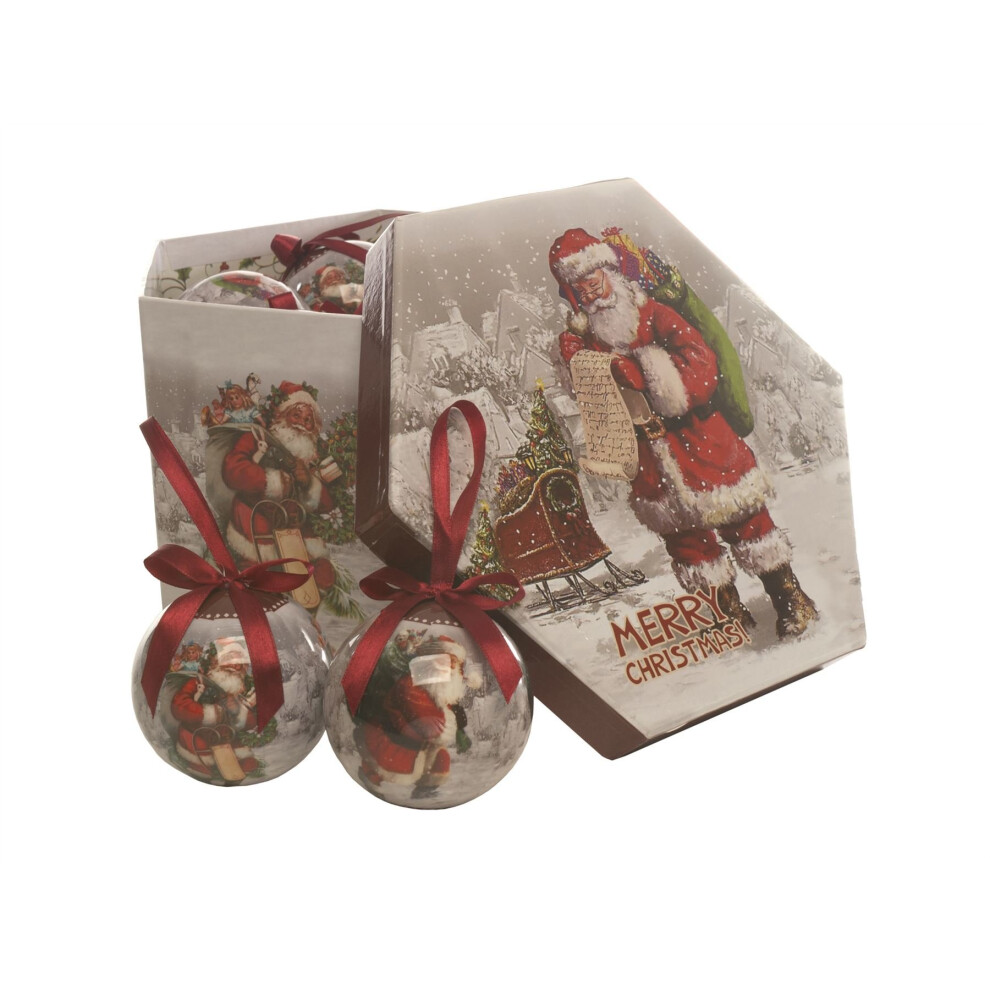 Festive Productions 14pc Santa Scene Christmas Xmas Decoupage Baubles Tree Decorations