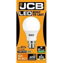 1 X JCB 10 W 3000 K Warm-White LED GLS Light Bulb BC/B22 Matt 806 [Energy Class A+]