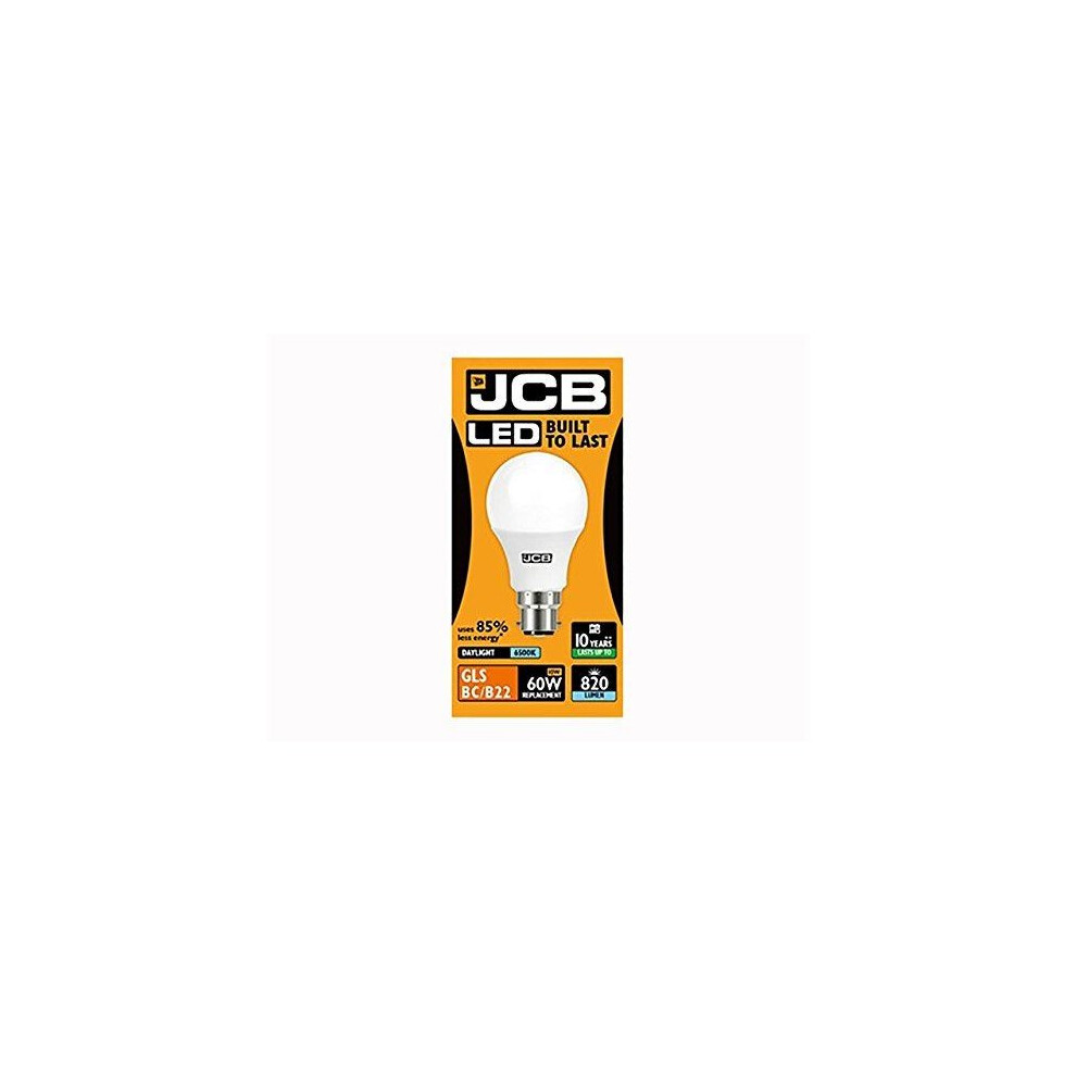 1 X JCB LED 10 Watt Bayonet Cap GLS Lamp Daylight 6500K 60W Replacement BC B22 LED BulbÂ [Energy Class A+]